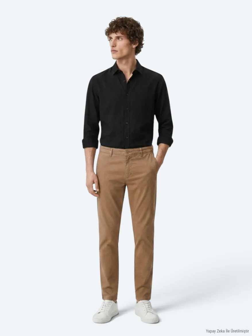 Buff Weaving Regular Fit Casual Cotton Blended Trousers - 5