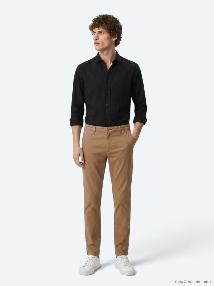 Buff Weaving Regular Fit Casual Cotton Blended Trousers - 5