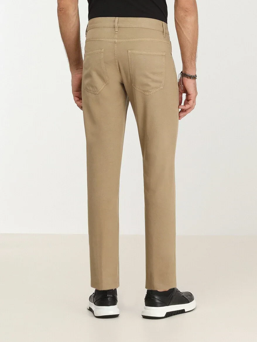Buff Weaving Slim Fit Casual Cotton Blended Trousers - 4