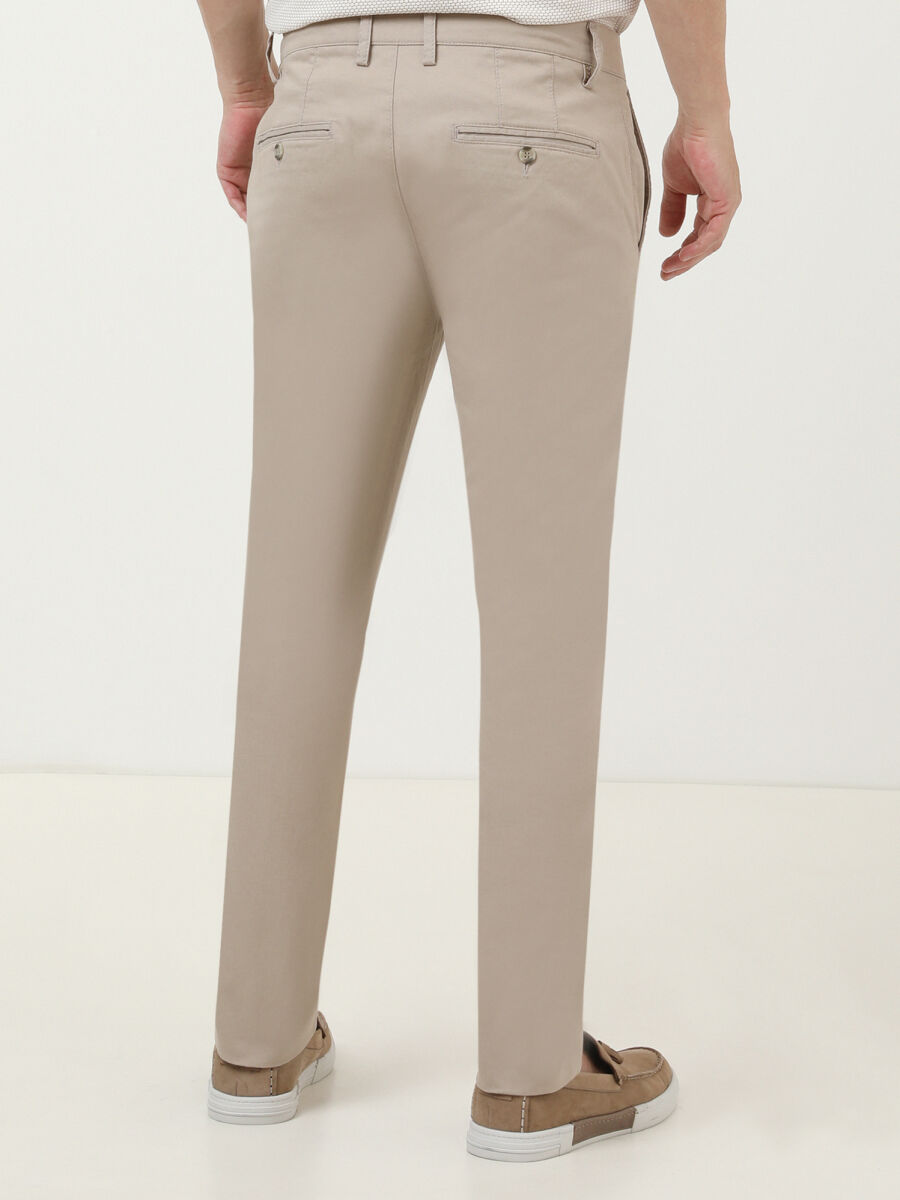 Buff Weaving Slim Fit Smart Casual Cotton Blended Trousers - 2