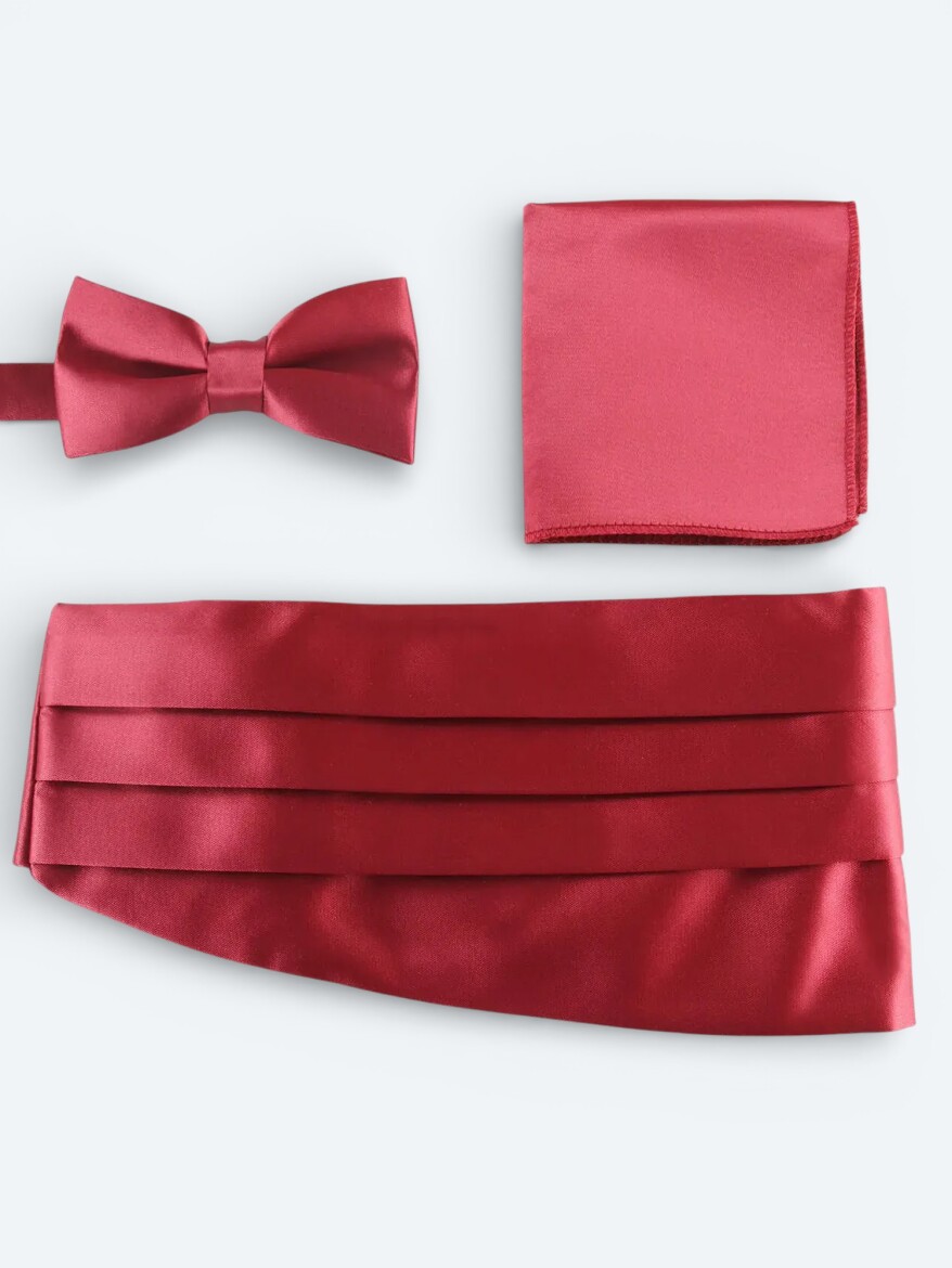 Burgundy Bow Tie Set - KİP