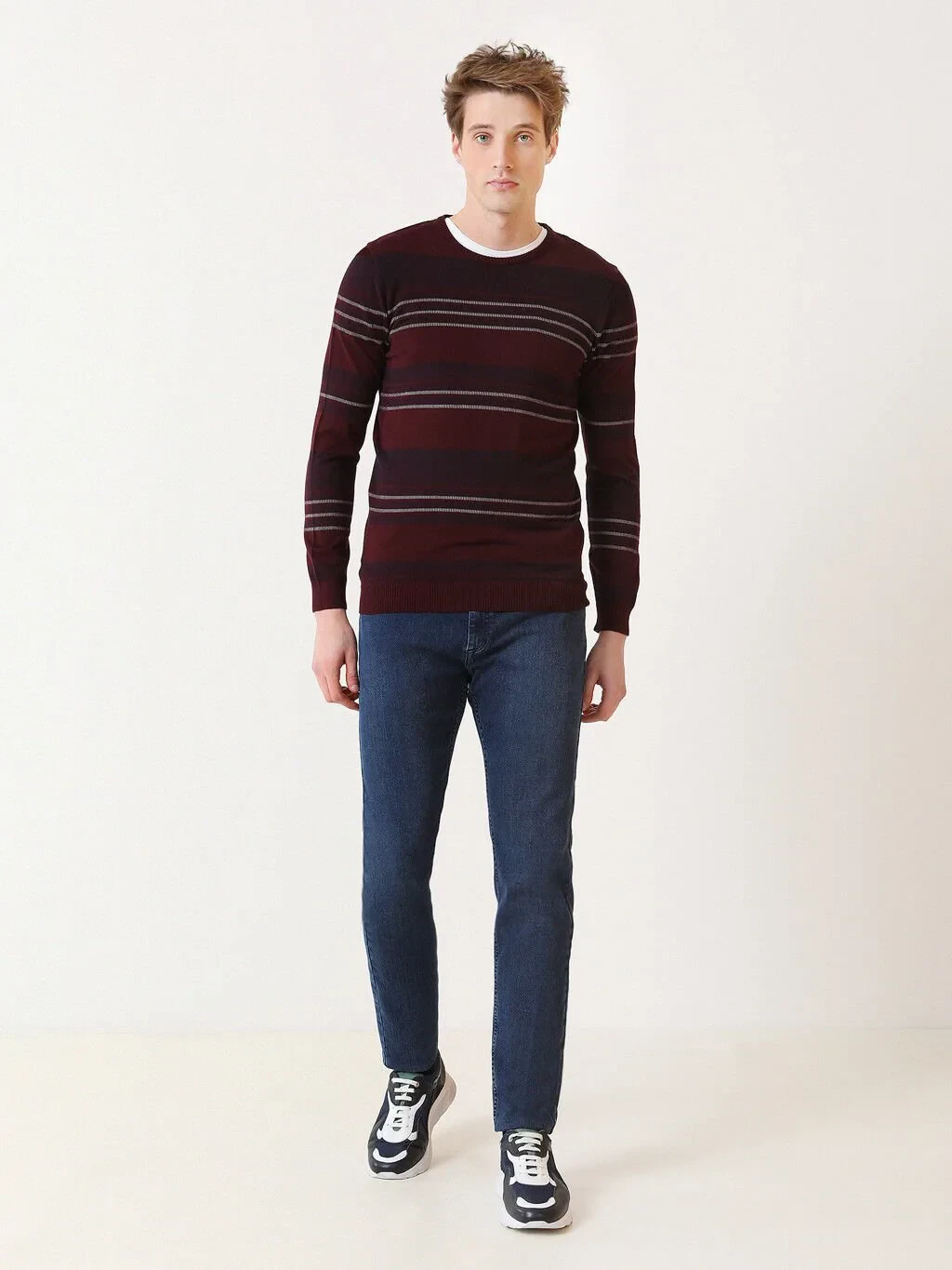 Burgundy Knitwear Sweatshirt - 2