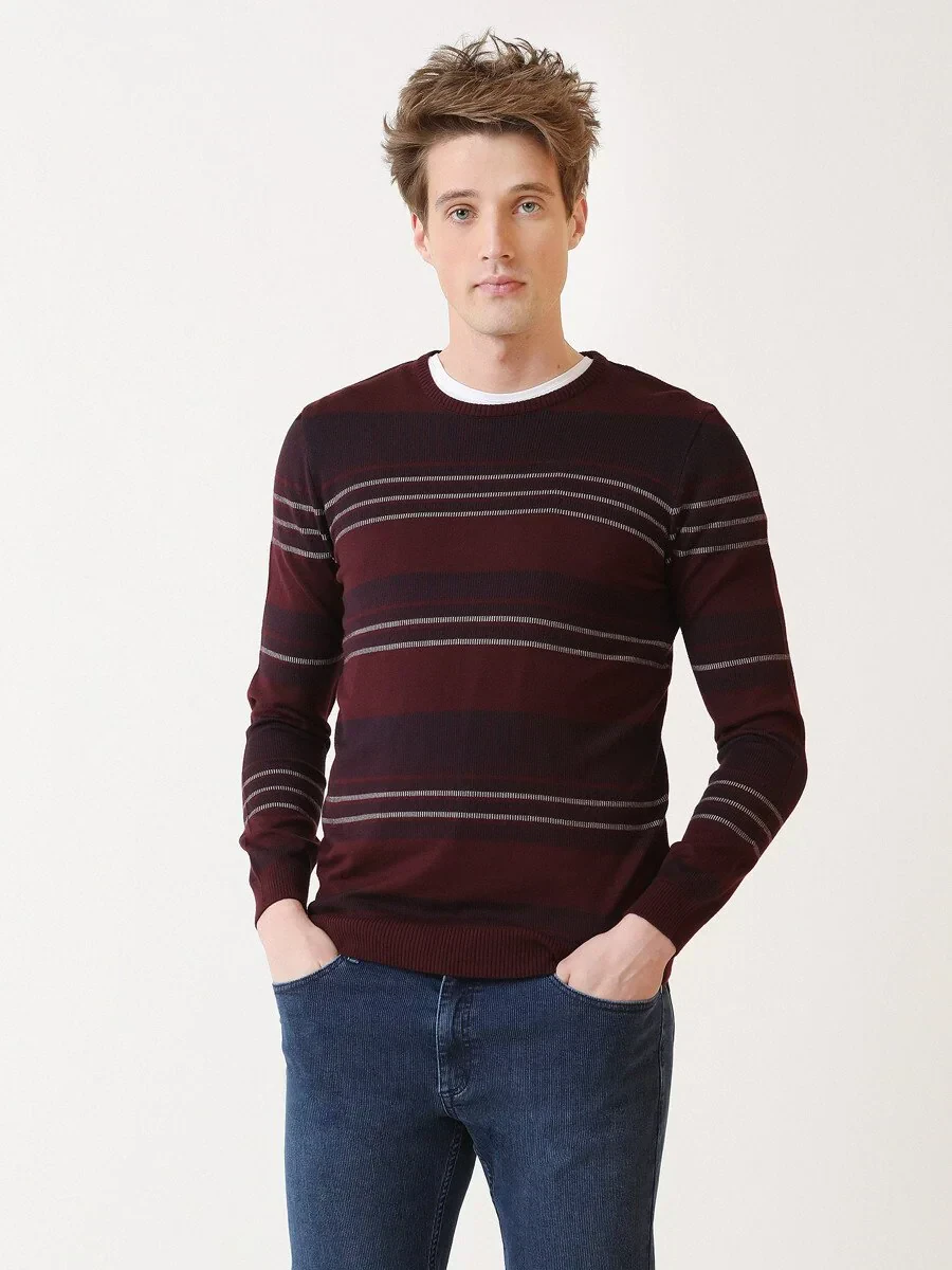 Burgundy Knitwear Sweatshirt 