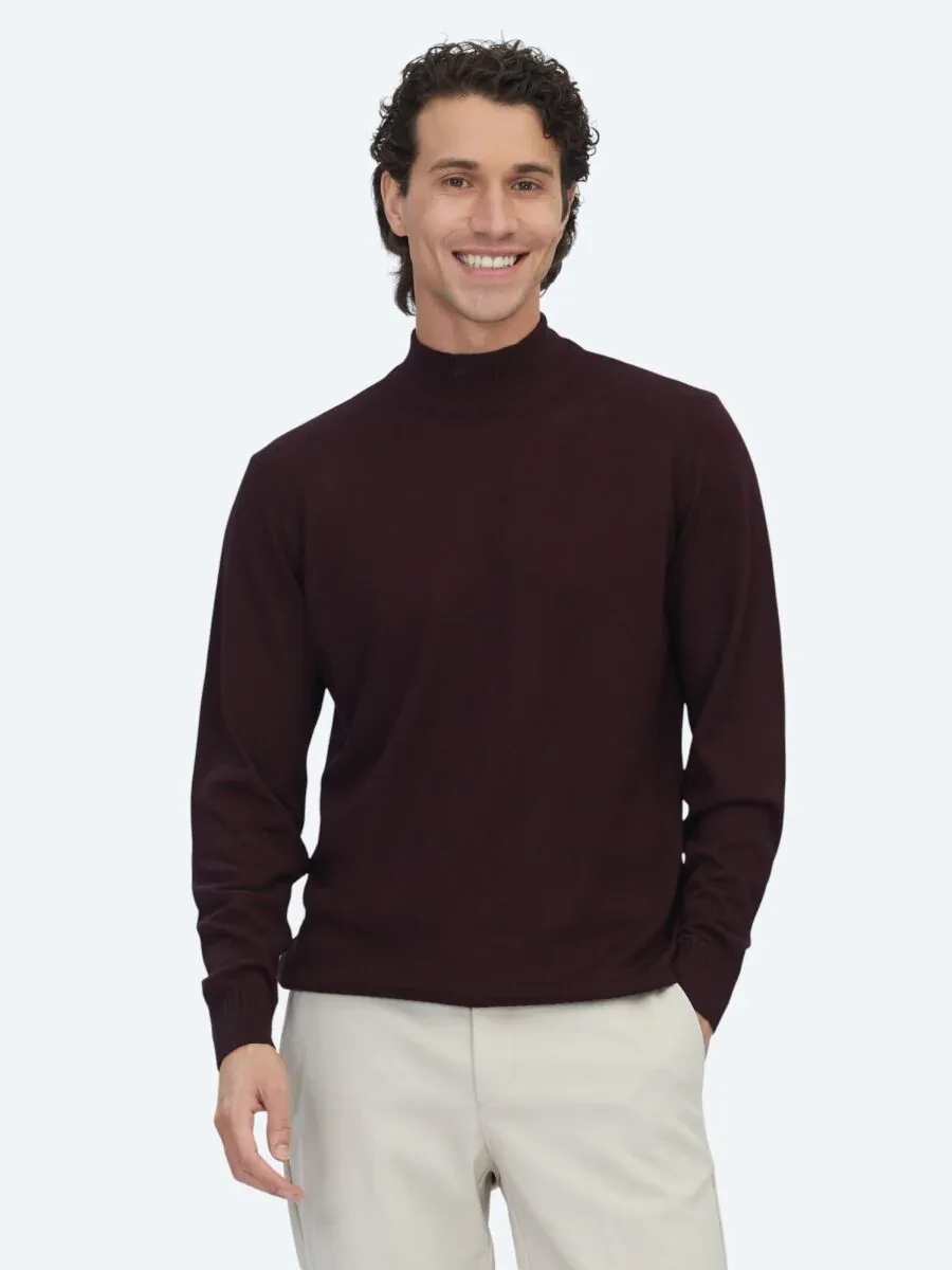 Burgundy Knitwear Sweatshirt - 1