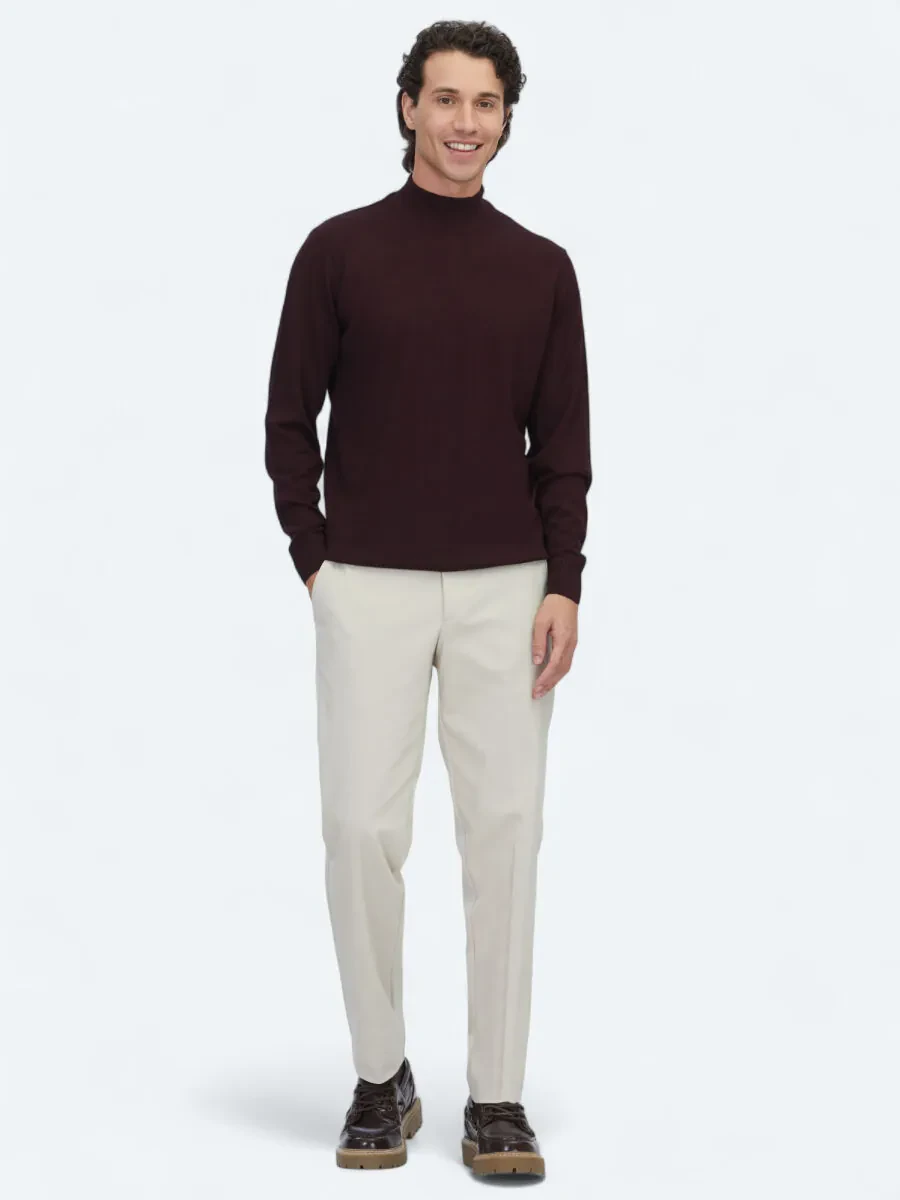 Burgundy Knitwear Sweatshirt - 2