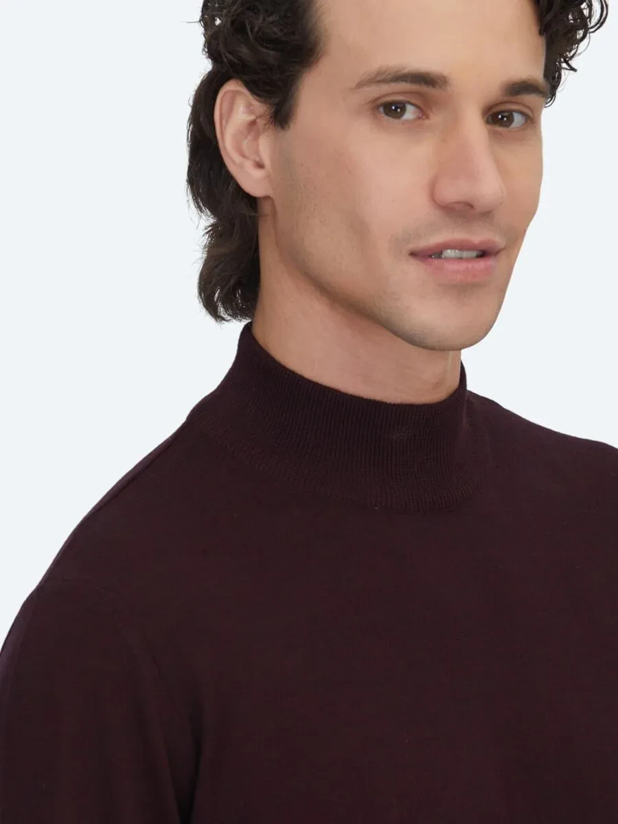 Burgundy Knitwear Sweatshirt - 4