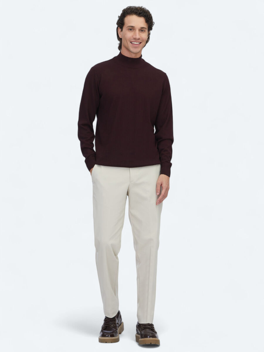 Burgundy Knitwear Sweatshirt - 2