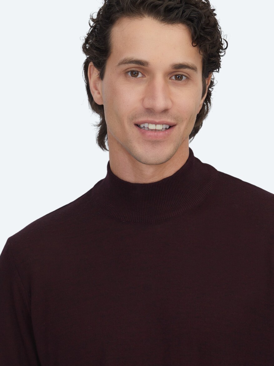 Burgundy Knitwear Sweatshirt - 3