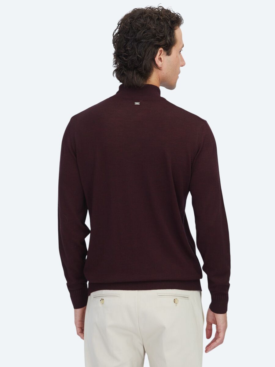 Burgundy Knitwear Sweatshirt - 5