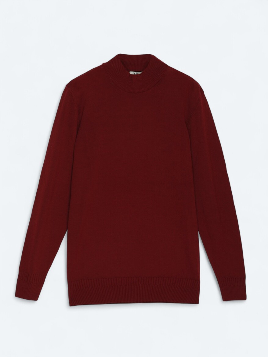 Burgundy Knitwear Sweatshirt - 6