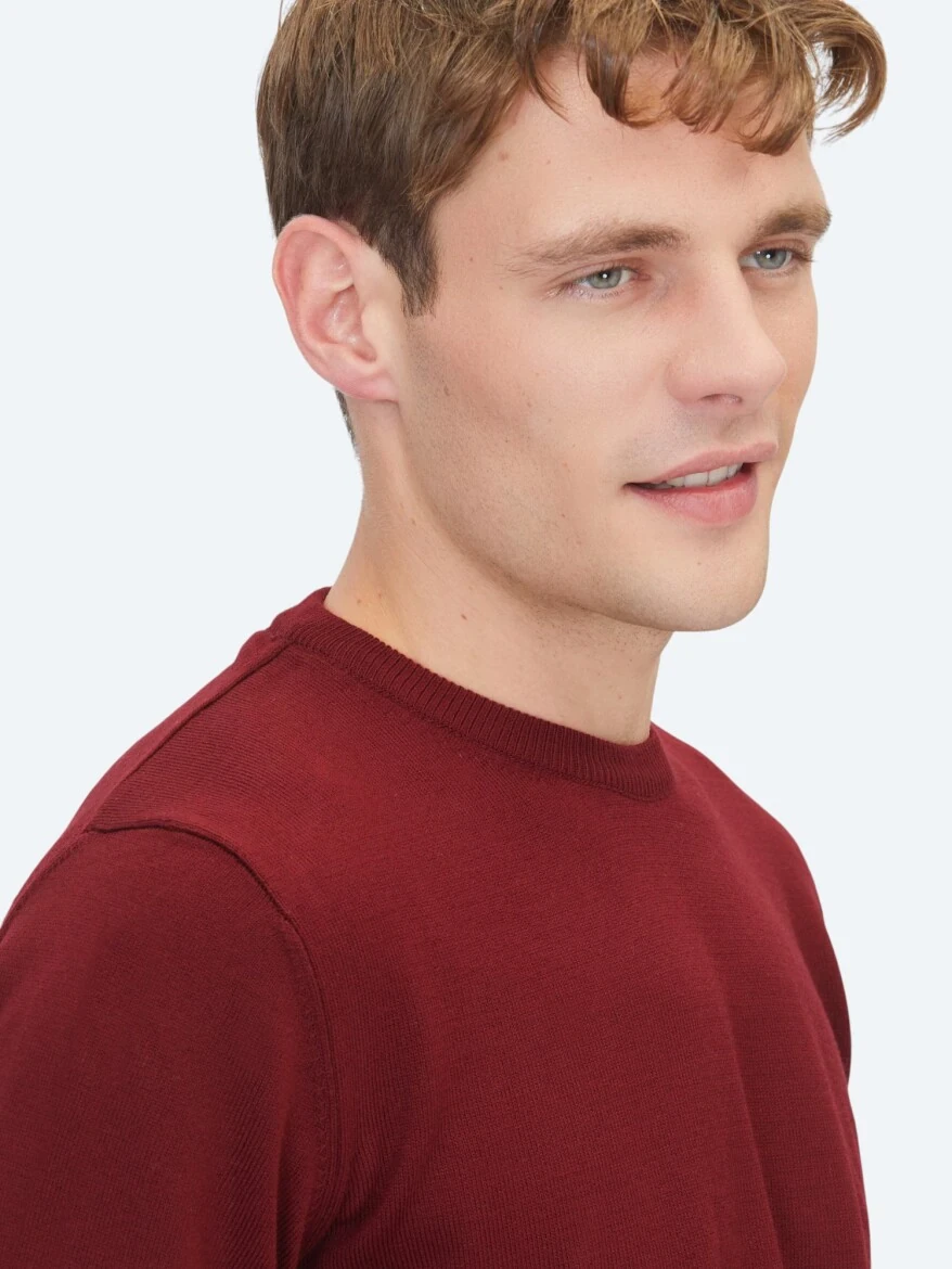 Burgundy Knitwear Sweatshirt - 3