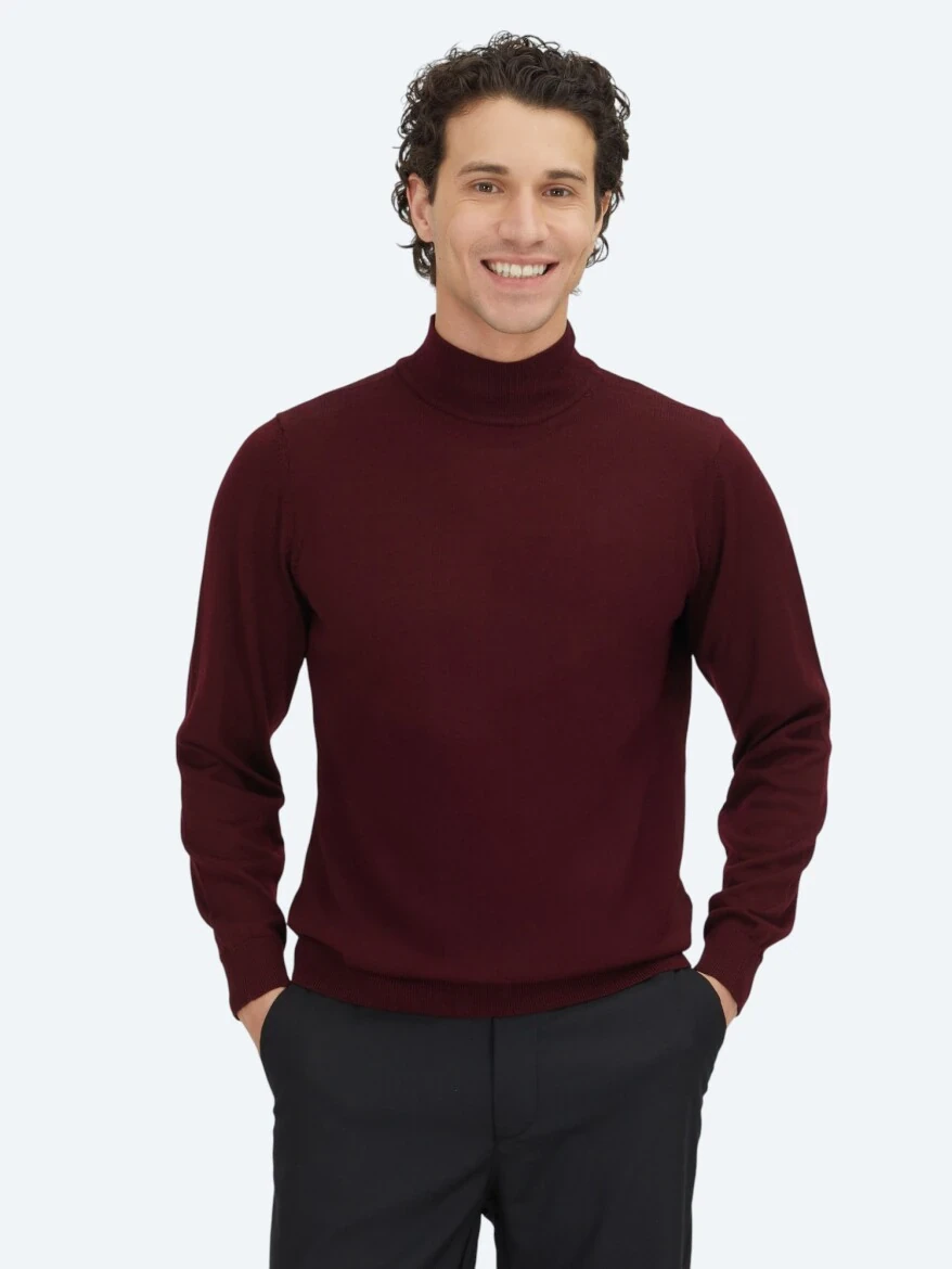Burgundy Knitwear Sweatshirt - KİP