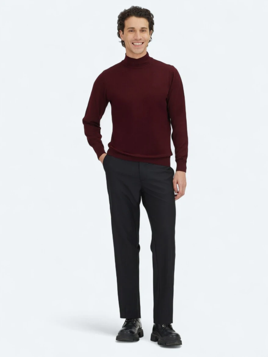 Burgundy Knitwear Sweatshirt - KİP