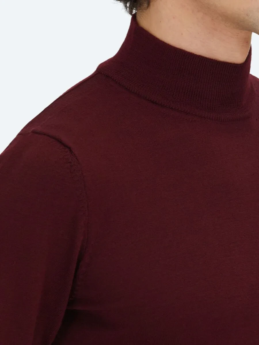 Burgundy Knitwear Sweatshirt - 4