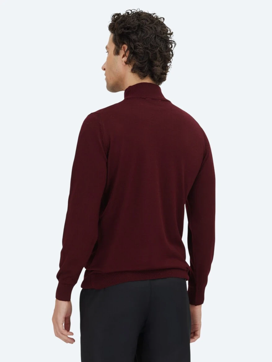 Burgundy Knitwear Sweatshirt - 5