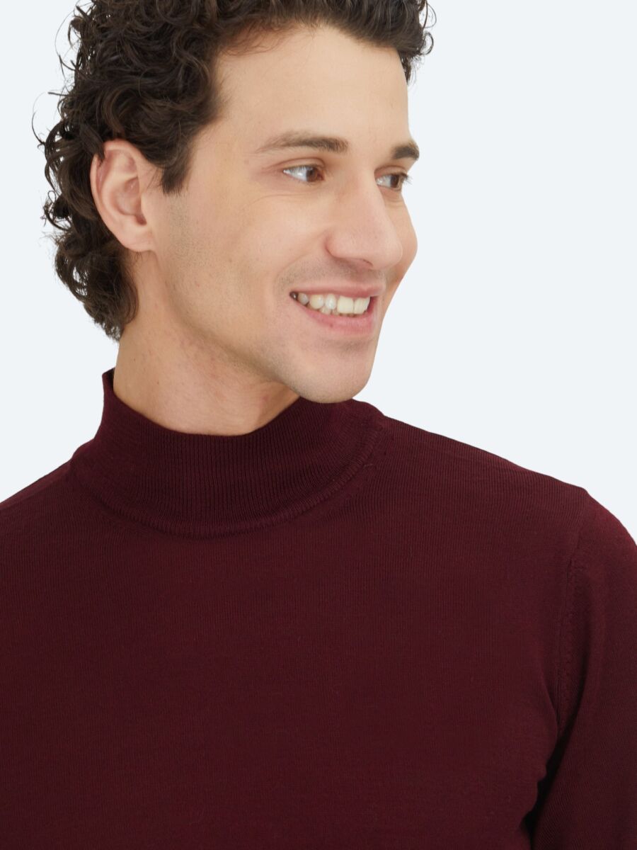 Burgundy Knitwear Sweatshirt - 3