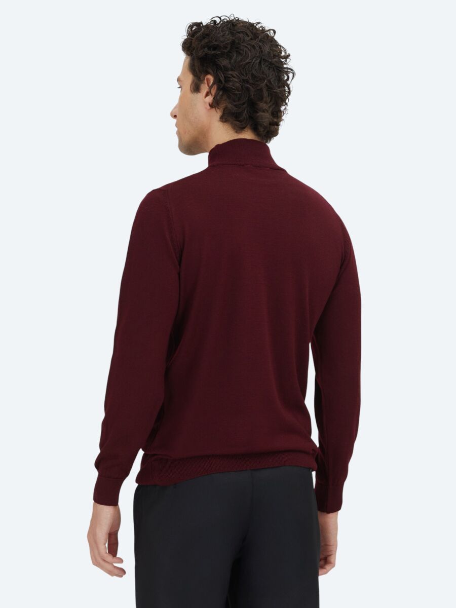 Burgundy Knitwear Sweatshirt - 5