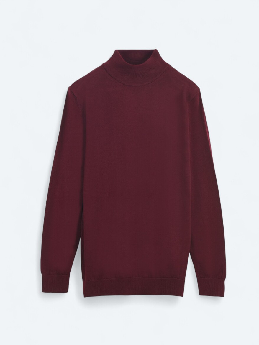 Burgundy Knitwear Sweatshirt - 6
