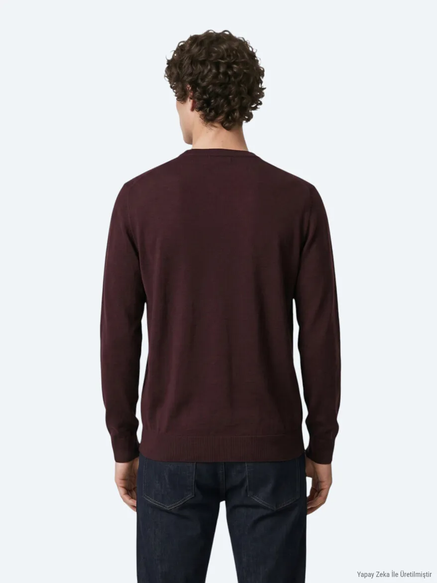 Burgundy Knitwear Sweatshirt - 6