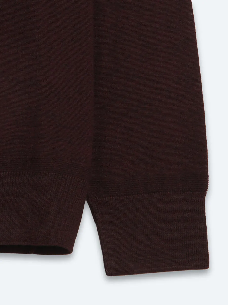 Burgundy Knitwear Sweatshirt - 9