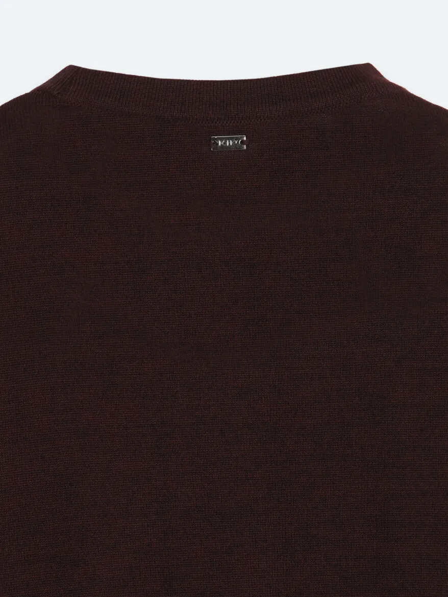 Burgundy Knitwear Sweatshirt - 11