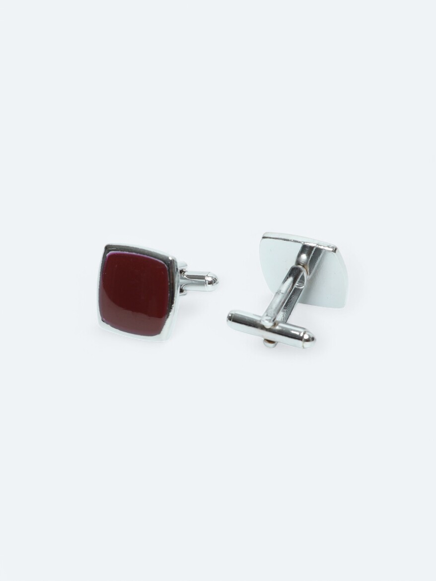 Burgundy Metal Cuff Link - 2