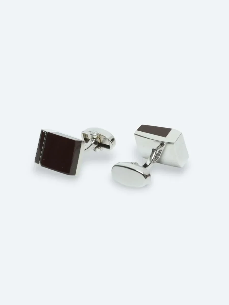 Burgundy Metal Cuff Link - 2