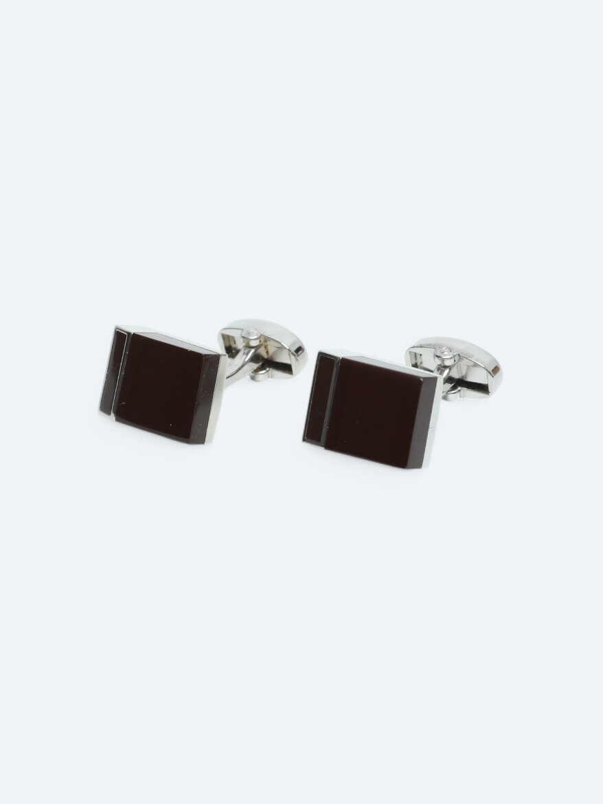 Burgundy Metal Cuff Link - 1