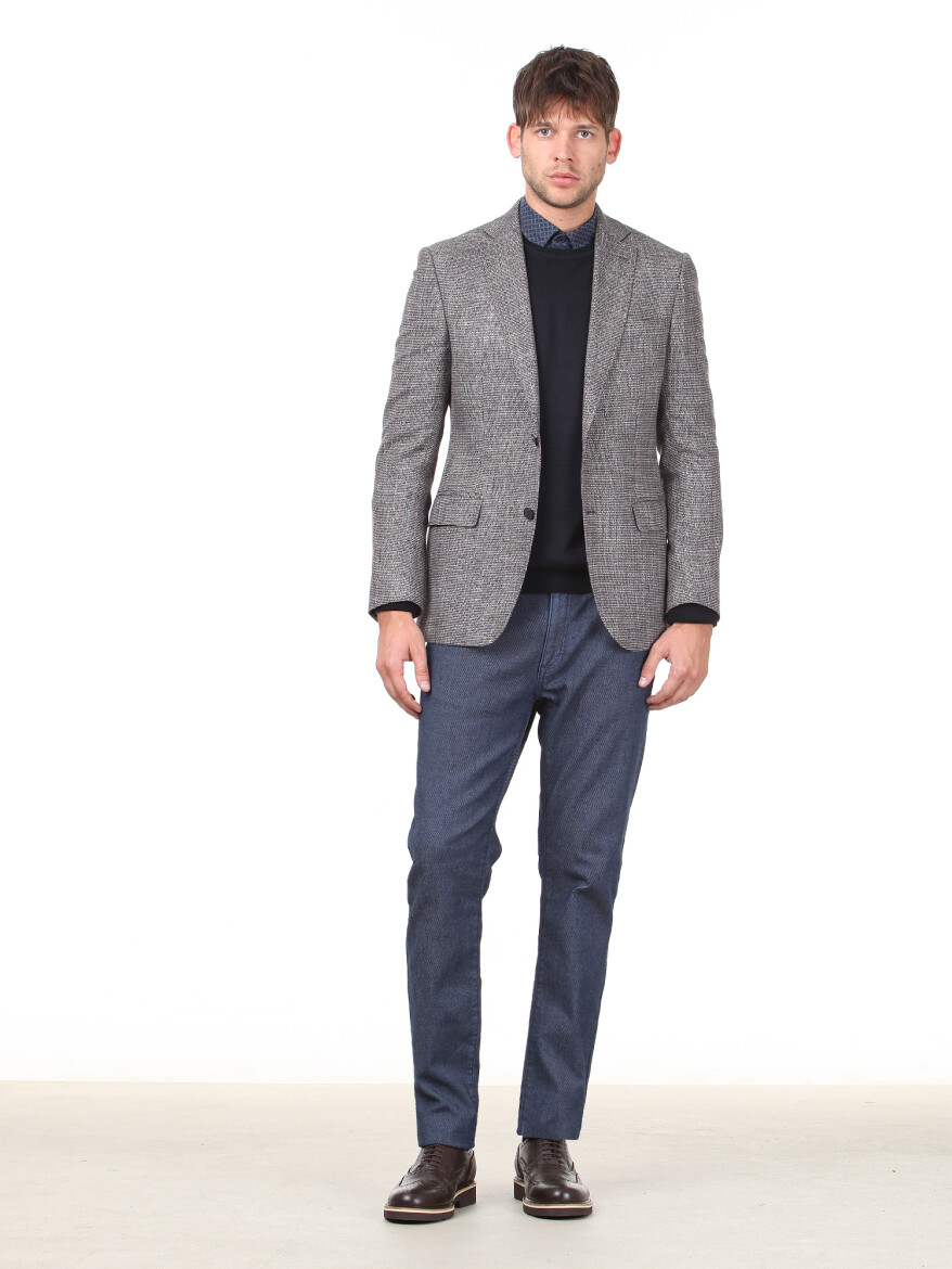 Burgundy Micro Modern Fit Jacket - 3