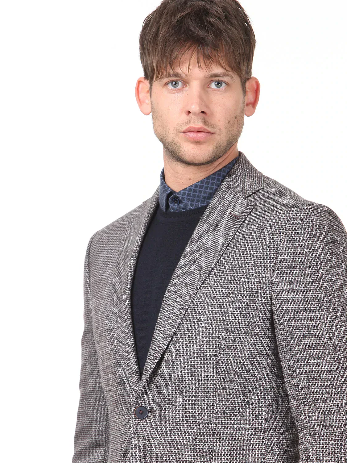 Burgundy Micro Modern Fit Jacket - 2