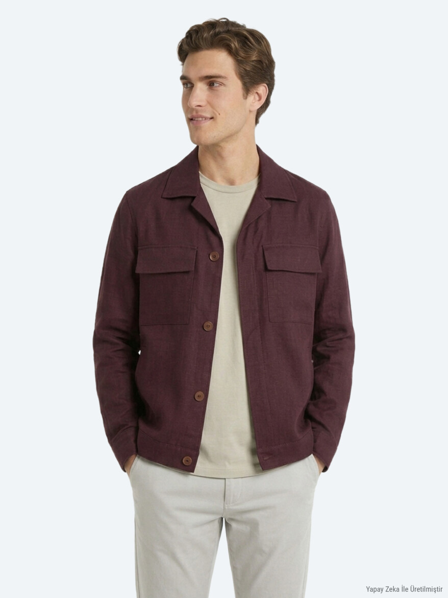 Burgundy Overshirt - KİP