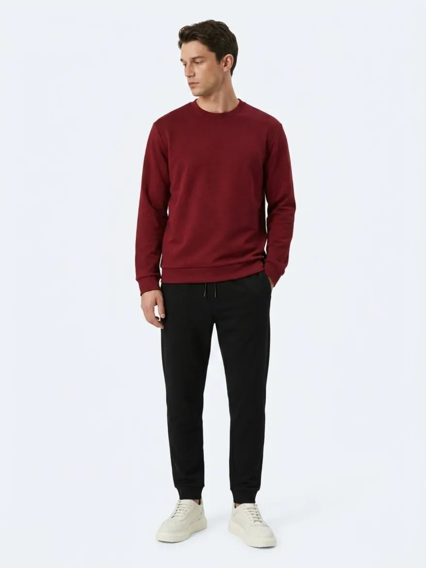 Burgundy Plain Sweatshirt - 4