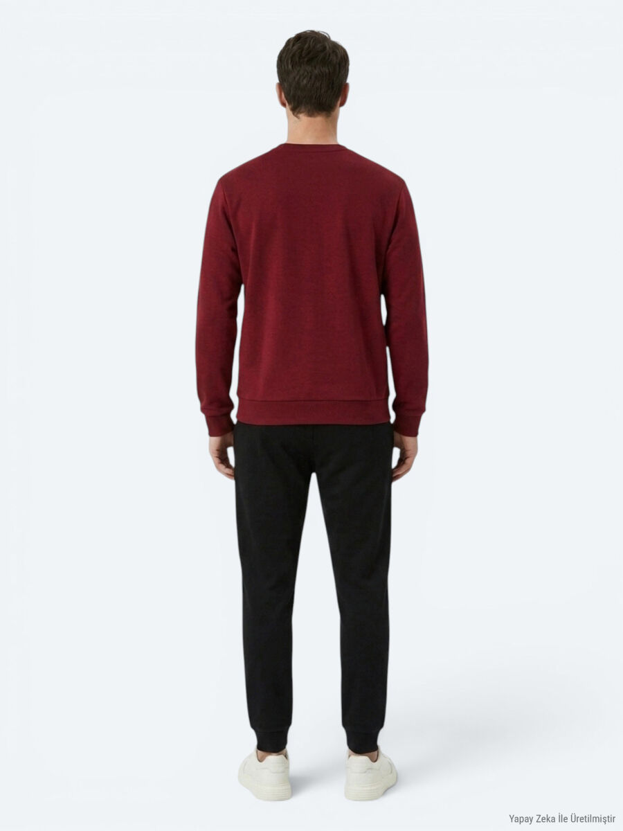 Burgundy Plain Sweatshirt - 5