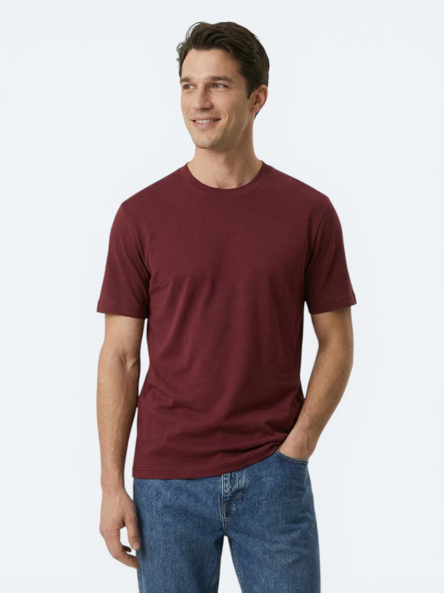 Burgundy Plain T-Shirt - 1