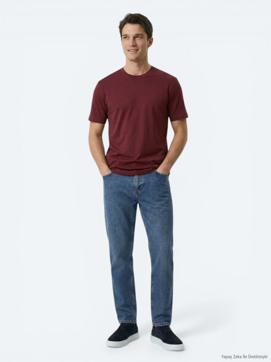 Burgundy Plain T-Shirt - 3