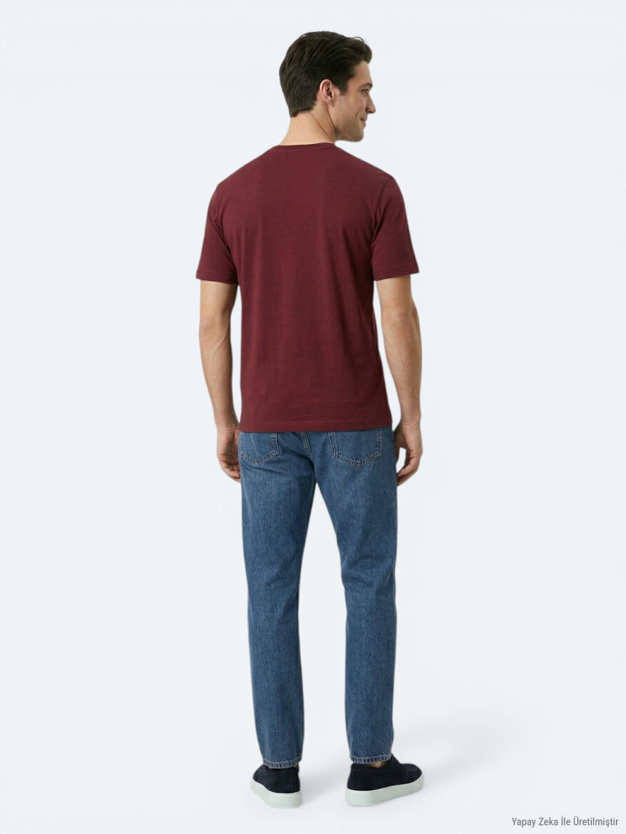 Burgundy Plain T-Shirt - 5