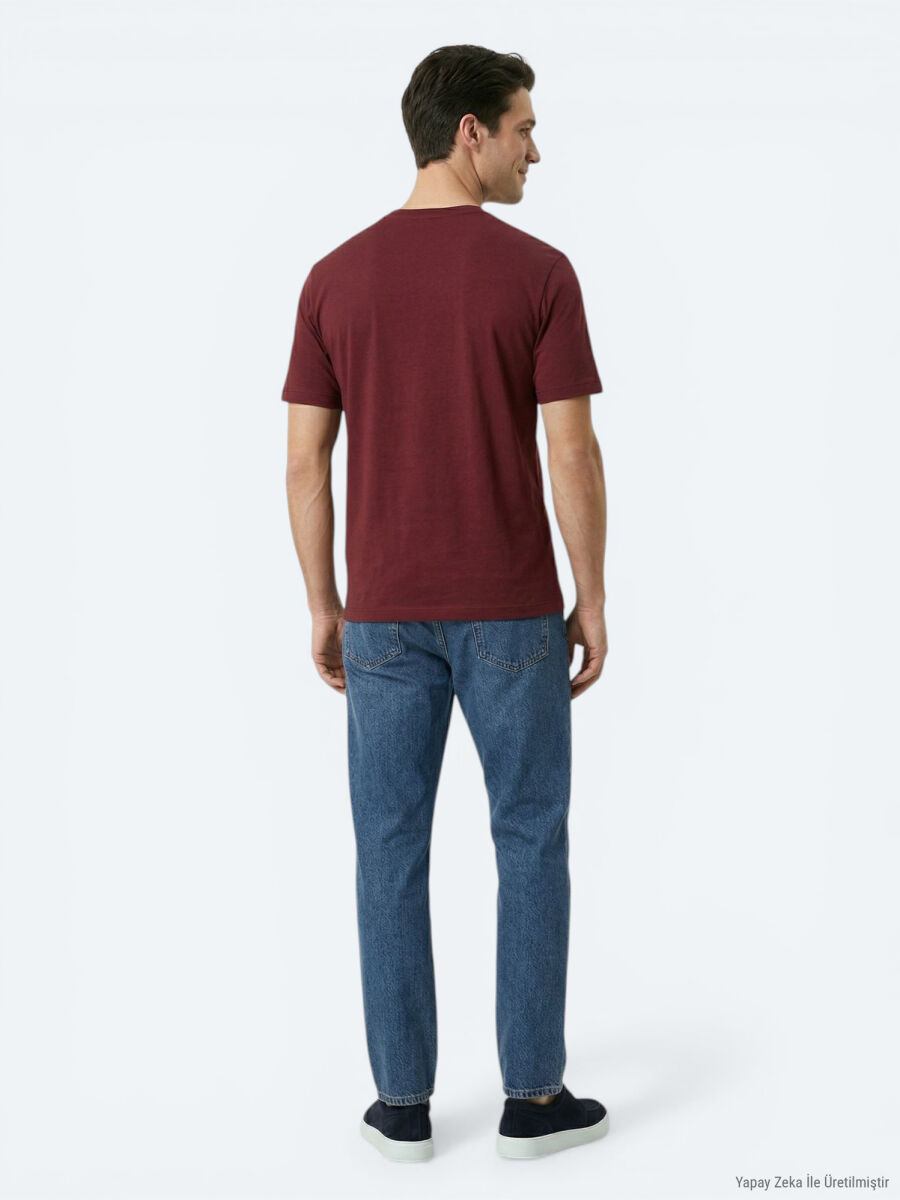 Burgundy Plain T-Shirt - 5