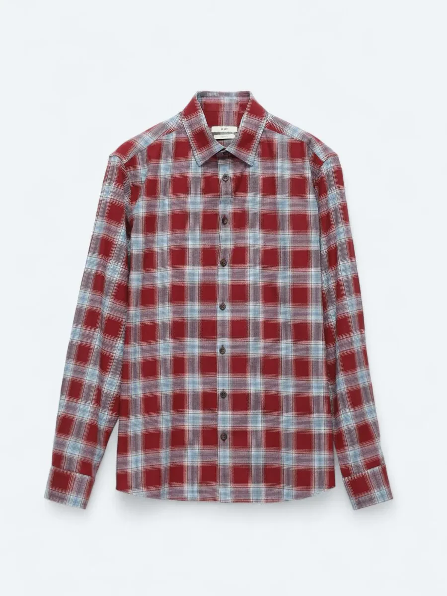 Burgundy Regular Fit Weaving Casual 100% Cotton Shirt - 6