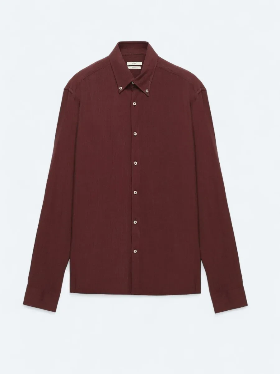 Burgundy Regular Fit Weaving Casual Shirt - 6