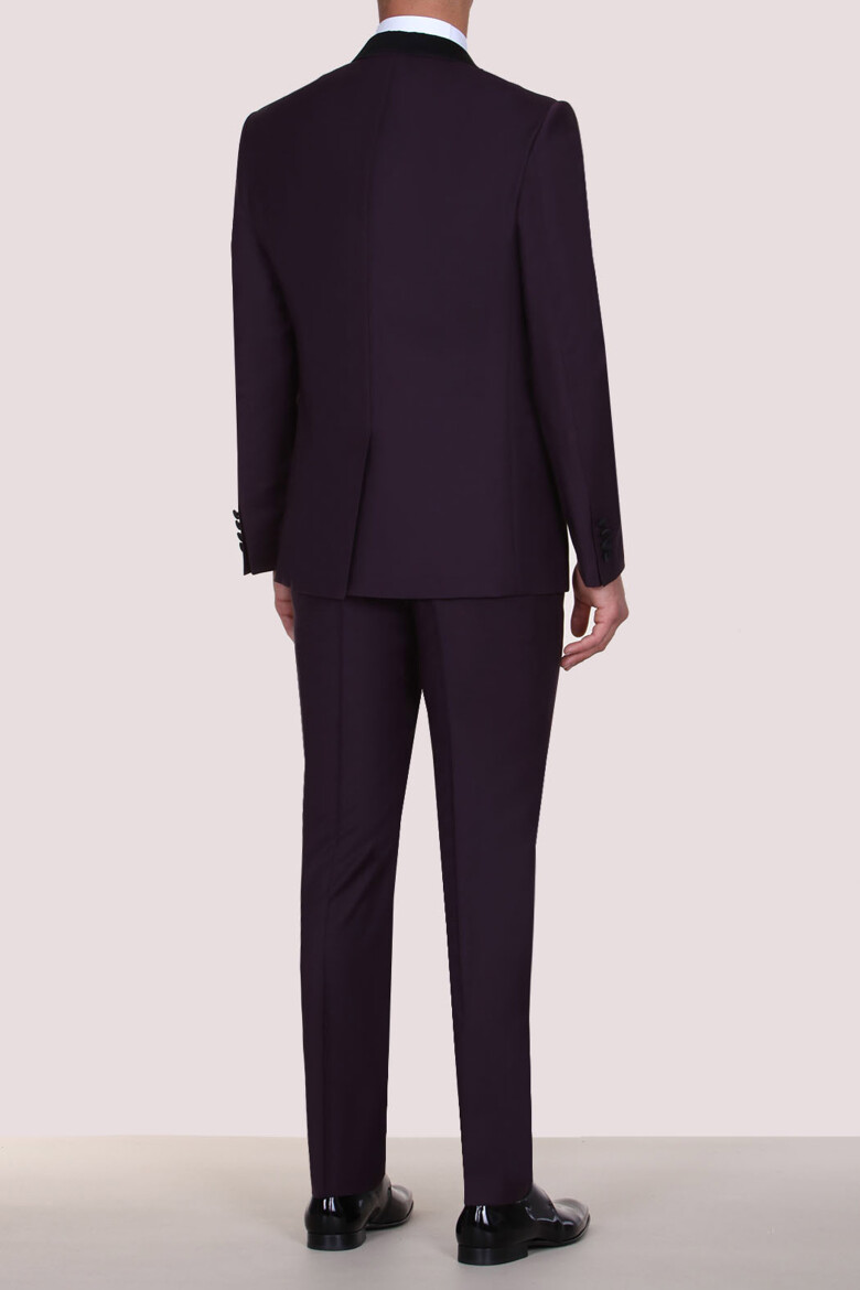 Burgundy Wool Blended Suit - 2