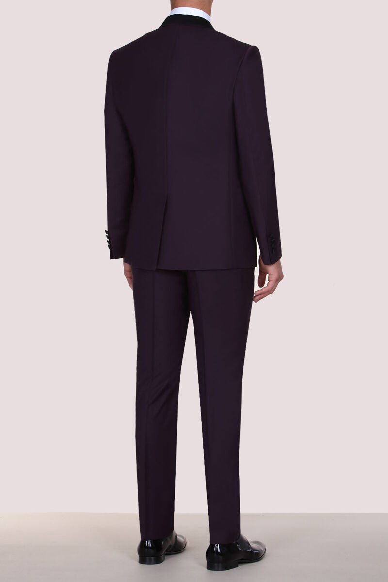 Burgundy Wool Blended Suit - 2