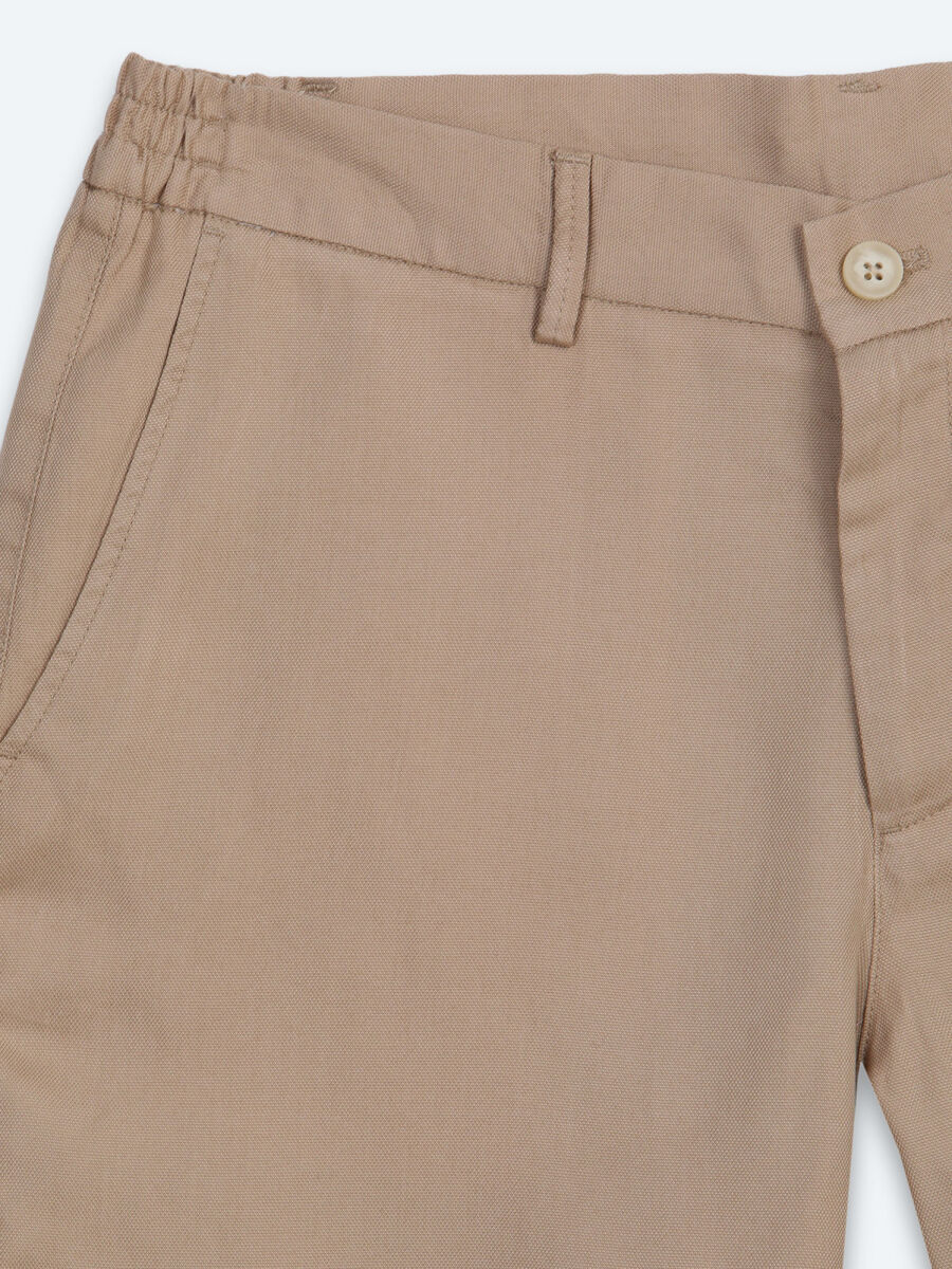 Caramel Material Jogging Fit Casual Bermuda - 6