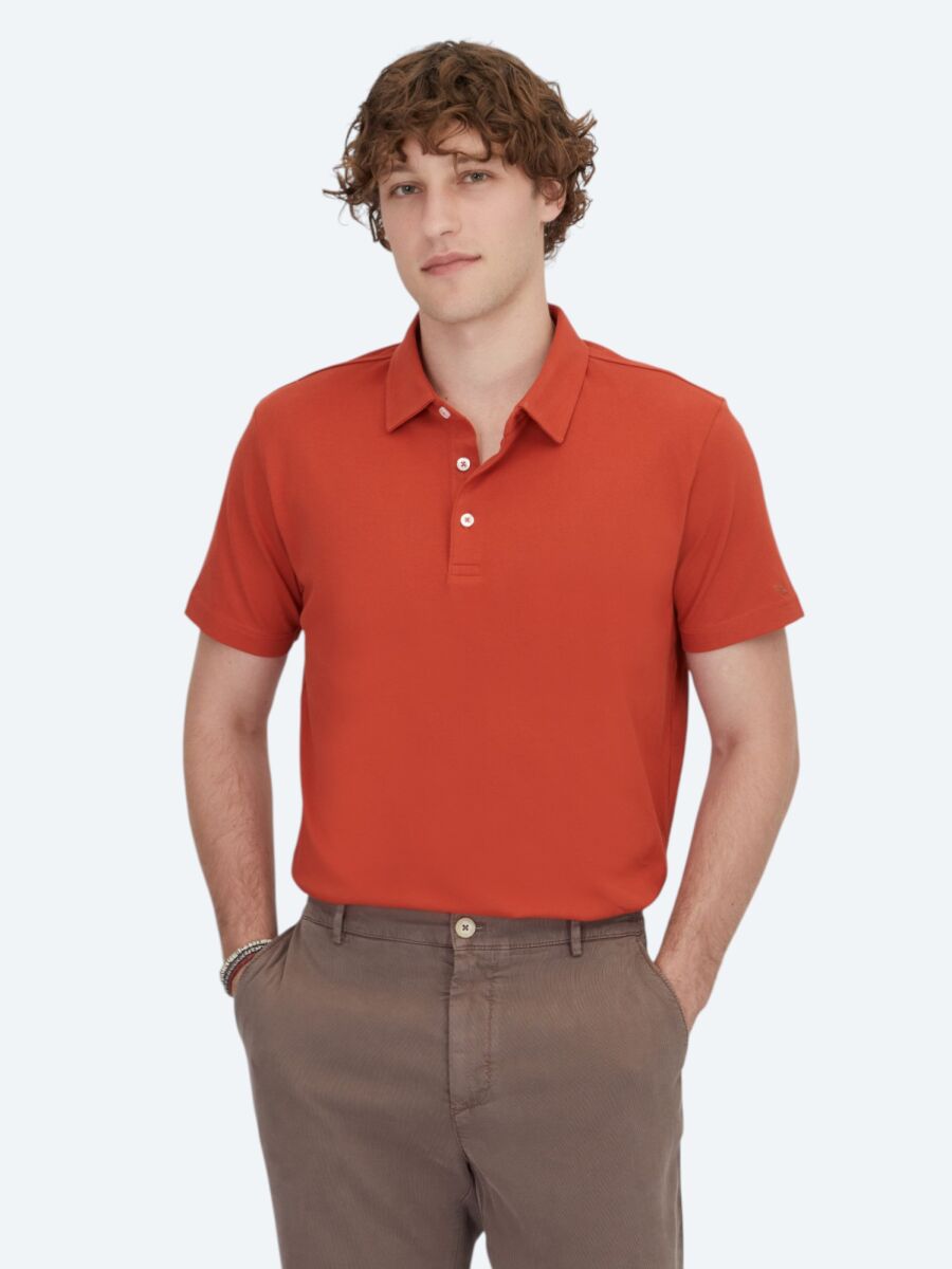 Cinnamon Polo Neck Cotton Blended T-Shirt - 1