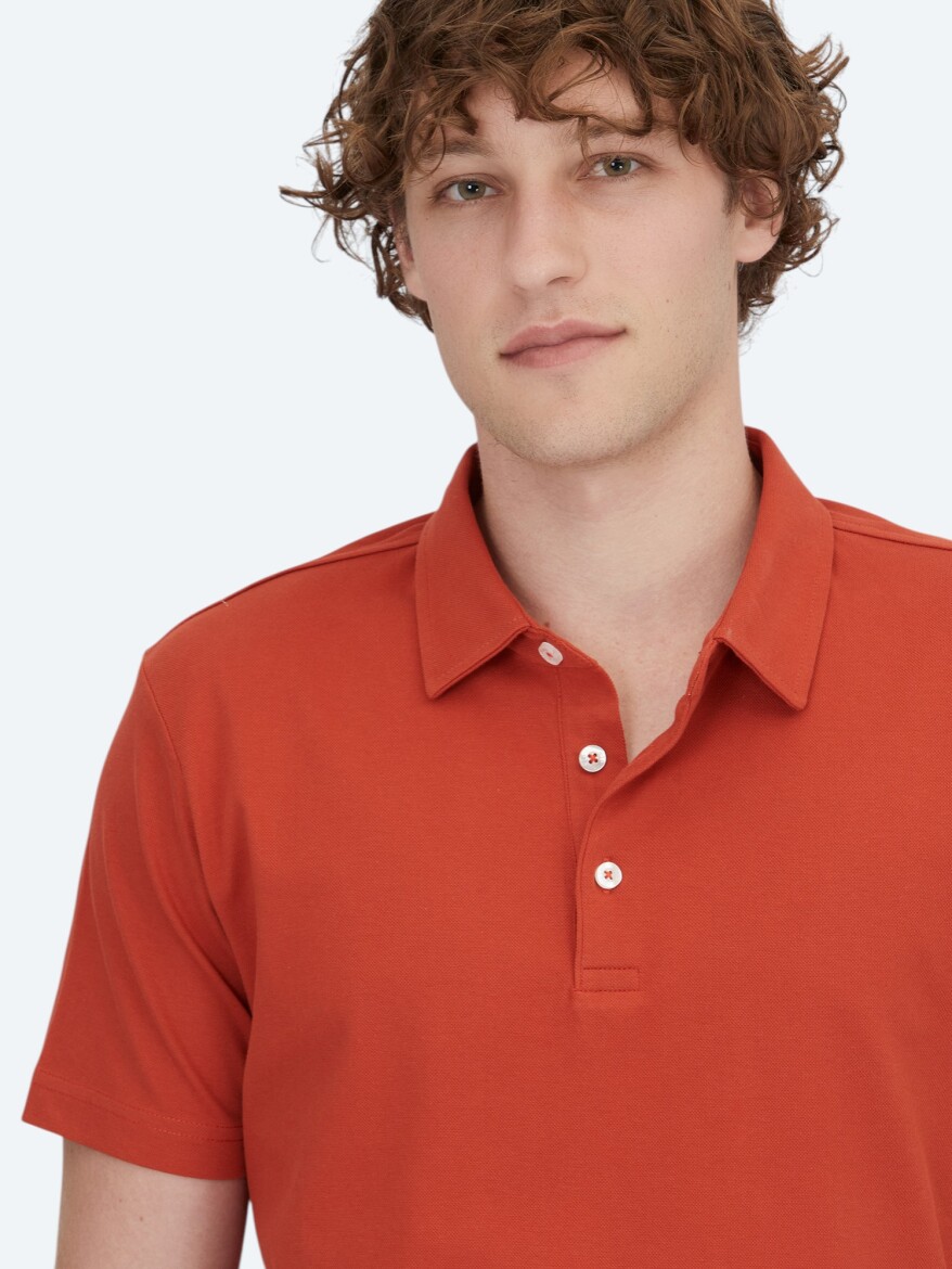 Cinnamon Polo Neck Cotton Blended T-Shirt - 3