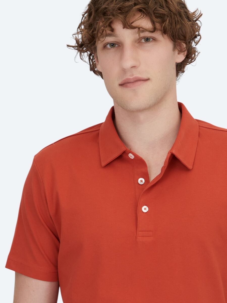 Cinnamon Polo Neck Cotton Blended T-Shirt - 3