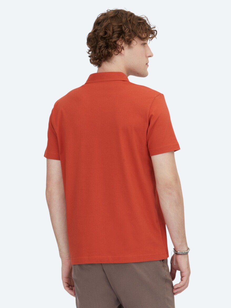 Cinnamon Polo Neck Cotton Blended T-Shirt - 5