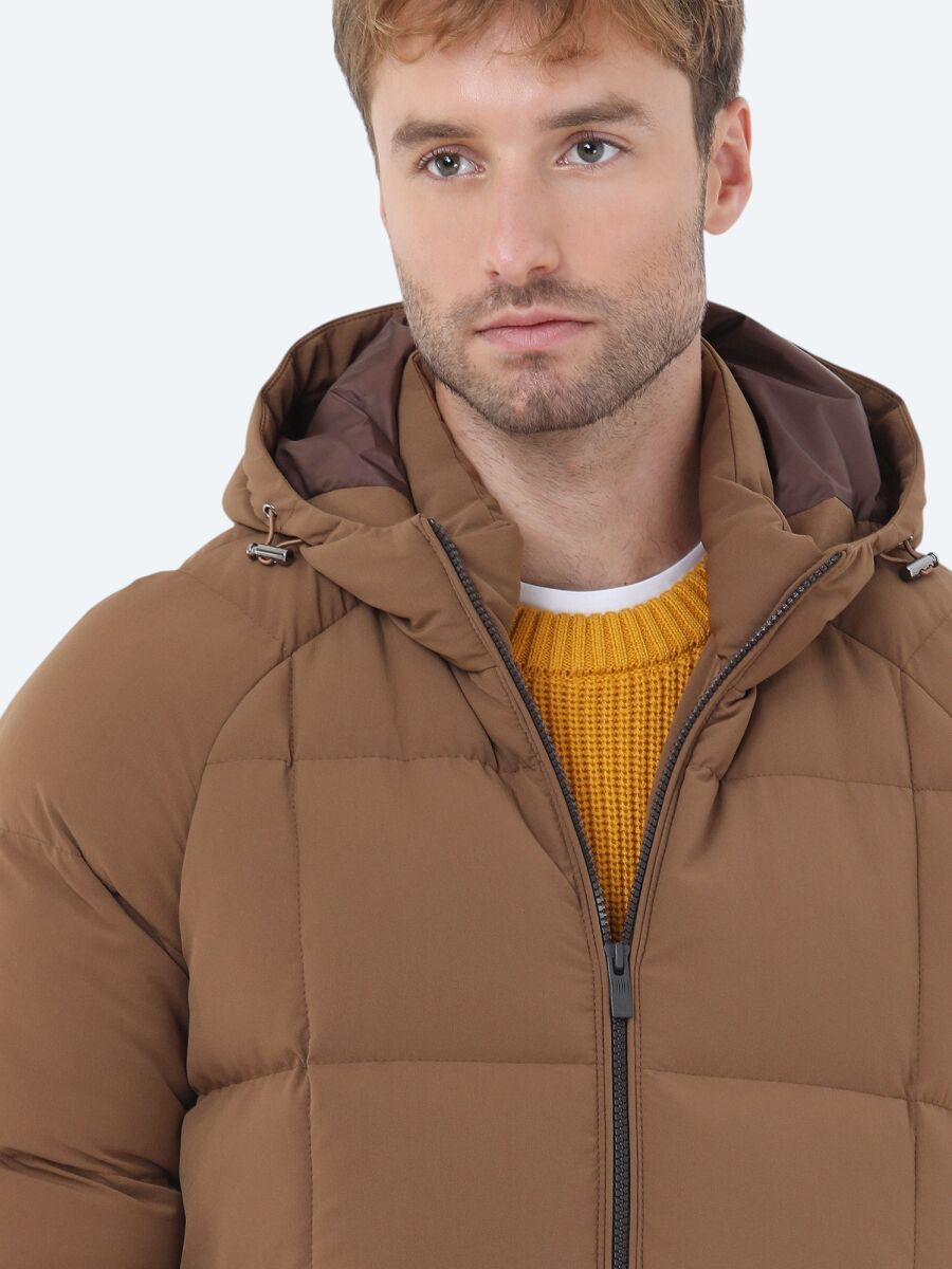 Cinnamon Regular Fit Hooded Casual Weaving Coat - 3