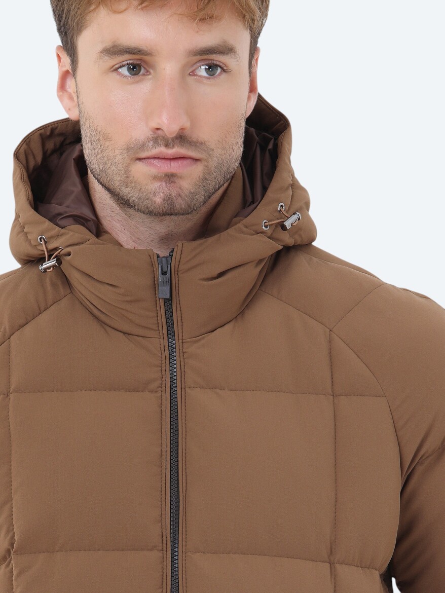 Cinnamon Regular Fit Hooded Casual Weaving Coat - 4