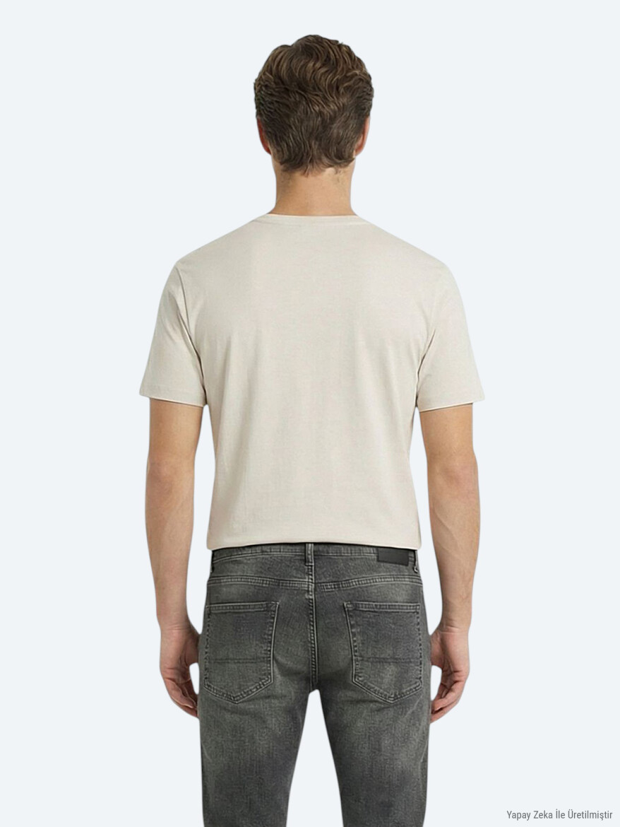 Çok Renkli 5'li Düz %100 Pamuk T-Shirt - 7