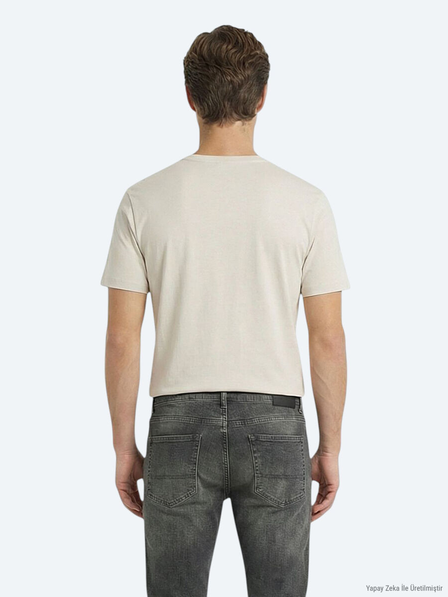Çok Renkli 5'li Düz %100 Pamuk T-Shirt - 7